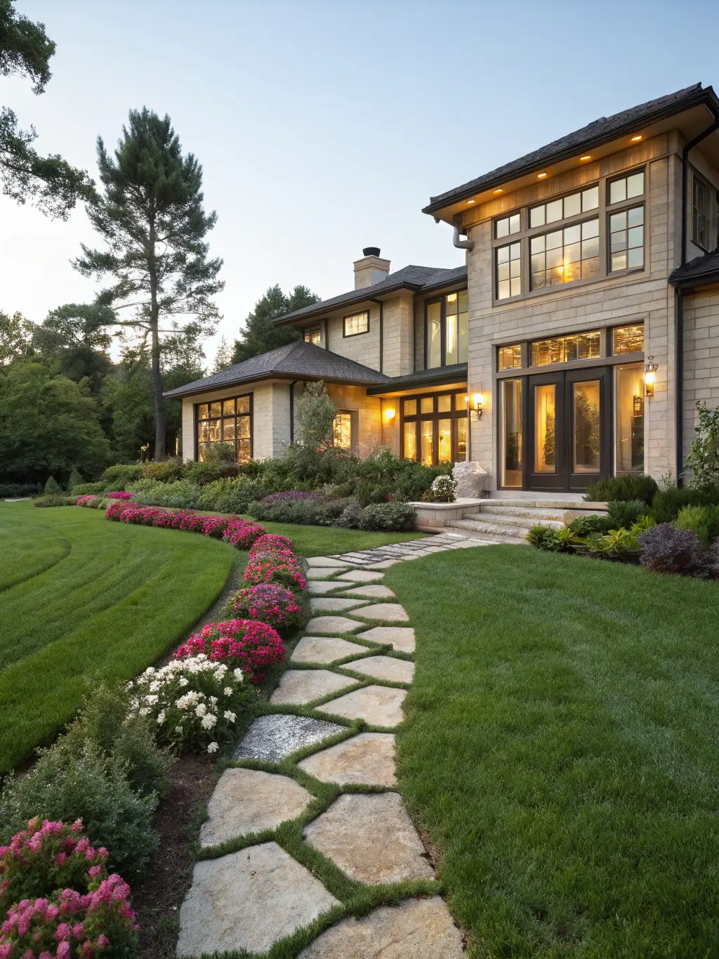 A modern, renovated residential property with a well-maintained lawn and inviting entrance, showcasing the potential of residential real estate investments by Charran Charter LLC.